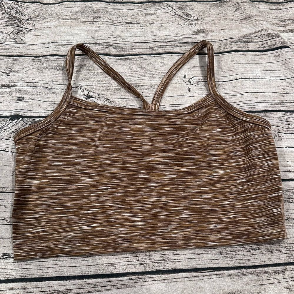 Aerie Space Dyed Brown Strappy “The Hugger” Recharge Long Line Bralette Size XL